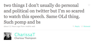 Illustration for article titled FSN's Charissa Thompson Gave Some Interesting Twitter Commentary About Last Night's SOTU
